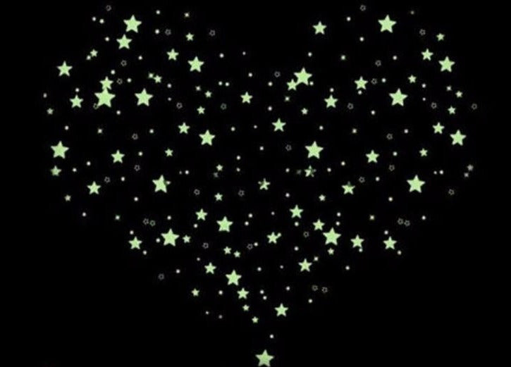 Lot de 100 étoiles fluorescentes autocollantes
